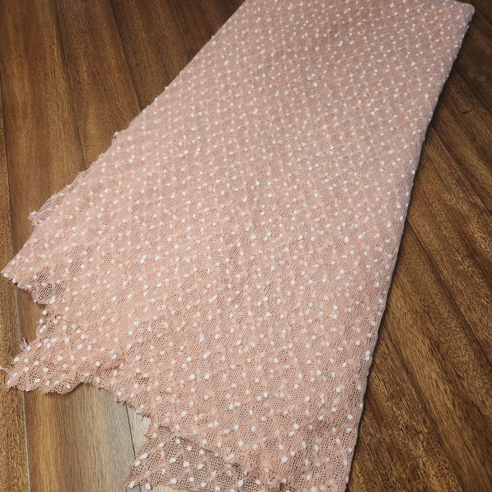 Pink Swiss Dot Mesh Lace Fabric‎ Sheer Point Soft stretchy Material